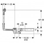 Слив для ванны Geberit Uniflex 150.518.21.1 с поворотным механизмом