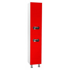 Шкаф-пенал Bellezza Альфа 35 см левый или правый с 2 ящиками с бельевой корзиной, красный