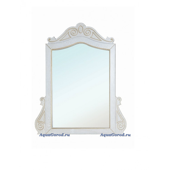Зеркало Bellezza Аврора 115 см белое, массив дуба