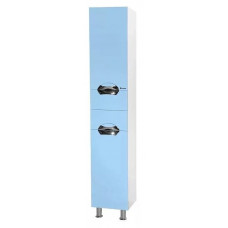 Шкаф-пенал Bellezza Белла Люкс 35 см левый или правый с 2 ящиками с бельевой корзиной голубой