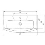 Умывальник Kirovit Элеганс 85, полувстраиваемый
