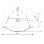Умывальник Kirovit Монро 650, полувстраиваемый