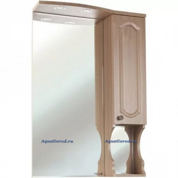Зеркало-шкаф Bellezza Камелия 65 см левый или правый светлый лен