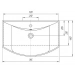 Умывальник Kirovit Стиль 750, полувстраиваемый