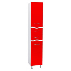 Шкаф-пенал Bellezza Мари Волна 35 см левый или правый с 2 ящиками красный - белый