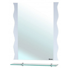 Зеркало Bellezza Мари Волна 70 см с полкой белое