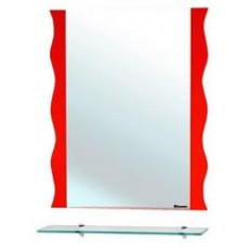 Зеркало Bellezza Мари Волна 80 см с полкой красное