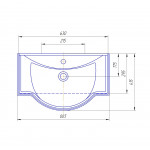 Умывальник Классик-650, полувстраиваемый