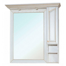 Зеркало-шкаф Bellezza Рим 100 см левый или правый белое, массив дуба