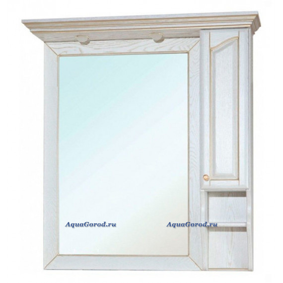 Зеркало-шкаф Bellezza Рим 110 см левый или правый белое, массив дуба