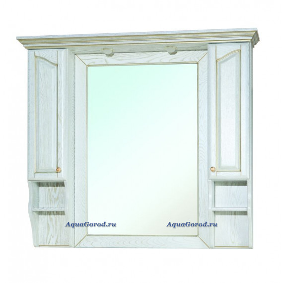 Зеркало-шкаф Bellezza Рим 120 см белое, массив дуба