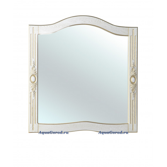Зеркало Bellezza Жардин 100 см белое, массив дуба