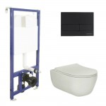 Инсталляция Berges Novum525 с унитазом EGO XL безободковым, кнопка L5 черная Soft Touch, быстросъемное сиденье дюропласт 043204 Инсталляция Berges Novum525 с унитазом EGO XL безободковым, кнопка L5 черная Soft Touch, быстросъемное сиденье дюропласт 043204