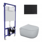 Инсталляция Berges Novum525 с унитазом EGO безободковым, кнопка L5 черная Soft Touch, быстросъемное сиденье дюропласт 047215 Инсталляция Berges Novum525 с унитазом EGO безободковым, кнопка L5 черная Soft Touch, быстросъемное сиденье дюропласт 047215