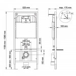 Инсталляция Berges Novum525 с унитазом Floe безободковым, кнопка F3 хром глянец, быстросъемное сиденье дюропласт 043223