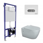 Инсталляция Berges Novum525 с кнопкой D7 белый/хром, унитаз Mascon 57 безободковый, быстросъемное сиденье с микролифтом 043214 Инсталляция Berges Novum525 с кнопкой D7 белый/хром, унитаз Mascon 57 безободковый, быстросъемное сиденье с микролифтом 043214