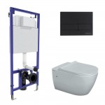 Инсталляция Berges Novum525 с черной кнопкой L5, унитаз Mascon 57 безободковый, быстросъемное сиденье с микролифтом 043217 Инсталляция Berges Novum525 с черной кнопкой L5, унитаз Mascon 57 безободковый, быстросъемное сиденье с микролифтом 043217