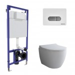 Инсталляция Berges Novum525 с унитазом Okus 48, кнопка D7 белая/хром, быстросъемное сиденье с микролифтом 043262