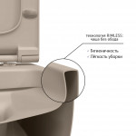 Унитаз подвесной Berges Ego XL 54 см матовый жасмин безободковый с сиденьем Ego Xl Slim SO дюропласт микролифт быстросъём 082728