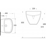 Раковина подвесная beWash ALSTER нестандартная белый глянец 86511101