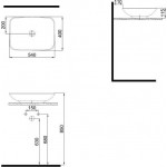 Раковина накладная Bien HARMONY прямоугольная белый HRLG05401FD0W5000