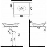 Раковина накладная Bien LOTUS прямоугольная белый LTLU06001FD0W3000