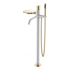 Смеситель Boheme Stick напольный white diamond gold 129-WG