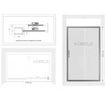 Душевая дверь в нишу Kubele DE019D2-CLN-BLMT 125 см, профиль матовый черный, стекло прозрачное