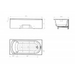 Ванна акриловая 1Марка Poseidon Lily 150x70 01лил1570