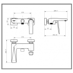 Смеситель Boheme Venturo 373-SGM для ванны с гарнитуром Shine Gun Metall антрацит