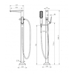 Смеситель Boheme Venturo для ванны напольный Shine Gun Metall антрацит глянец 379-SGM