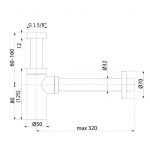 Сифон Boheme Brillante для раковины 609-2 CHROME без клик-клака