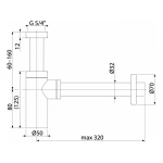 Сифон для раковины Boheme 609-GM без клик-клака GunMetal антрацит