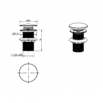Донный клапан Boheme для раковины, автомат клик-клак Gun Metall антрацит Донный клапан Boheme для раковины, автомат клик-клак Gun Metall антрацит