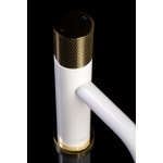 Смеситель Boheme Stick 121-WG.2 для умывальника WHITE TOUCH GOLD