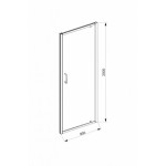 Дверь в нишу Bravat Drop 90x200 распашная, прозрачное стекло BD090.4110A