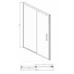 Дверь в нишу Bravat Stream 120 раздвижная, прозрачное стекло BD120.4103S