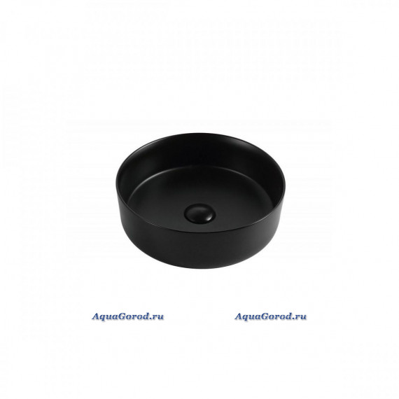 Раковина Bravat C22357K-ENG накладная тонкостенная круглая 400х125 черная