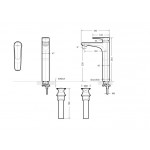 Смеситель Bravat Source для раковины, высокий F1173218CP-A-ENG