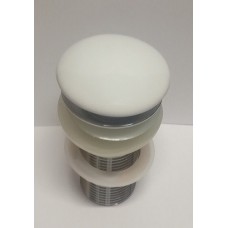 Донный клапан для раковины CeramaLux керамический click-clack без перелива белый матовый RD002MW