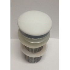 Донный клапан для раковины CeramaLux керамический click-clack без перелива белый глянец RD002GW