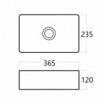 Раковина CeramaLux накладная 365х235х120 прямоугольная черная матовая 6230MB