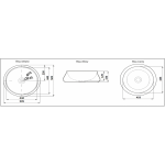 Раковина CeramaLux накладная 505х505х150 круглая белый глянец 9426