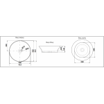 Раковина CeramaLux накладная 415х415х140 круглая белый глянец 9381
