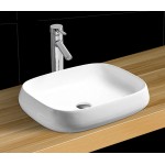 Раковина CeramaLux накладная 575х425х145 прямоугольная белый глянец 9243