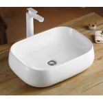 Раковина CeramaLux накладная 575х425х145 прямоугольная белый глянец 9243