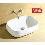 Раковина CeramaLux накладная 575х425х145 прямоугольная белый глянец 9243