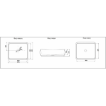Раковина CeramaLux накладная 575х425х145 прямоугольная белый глянец 9243