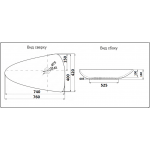 Раковина CeramaLux накладная 760х420х140 нестандартная белый глянец 7862