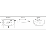 Раковина CeramaLux подвесная/накладная 400х215х100 полукруглая белый глянец левая 78204L